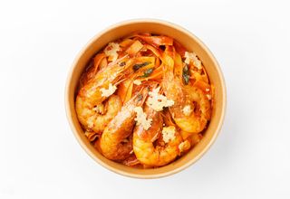 Tagliatelle Marinara con gamberoni