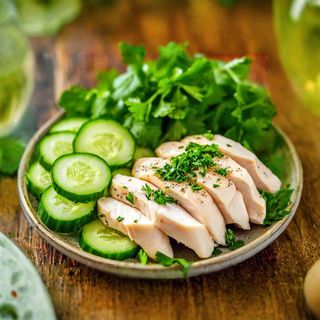 Boiled chicken fillet