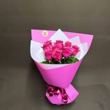 Букет из 9 голландских малиновых роз