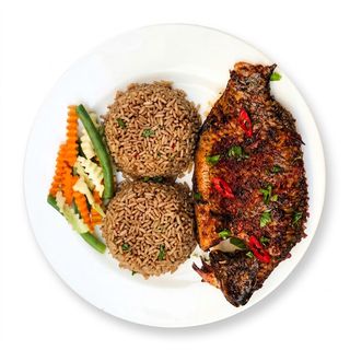 Fish fry + veg with Pilau