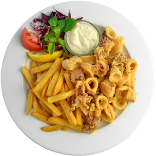 Pržene lignje+pomfrit+tartar