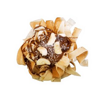 Tagliatelle di crepe alla Nutella, banana e cocco