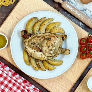 Menu - Mezzo Pollo Arrosto e Patate al Forno