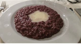 Risottino al dolcetto e crema di Taleggio della Valsassina