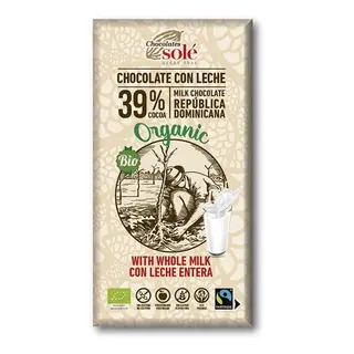 Chocolate 39 % Con Leche Y Coco Sole 100 Gr.