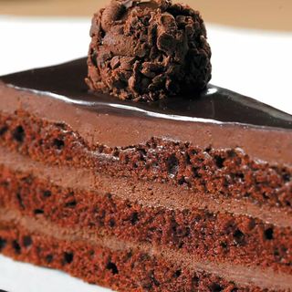 Home-made chocolate cake with ice cream