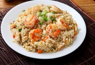 Special Chinese Fried Rice With Shrimps Only