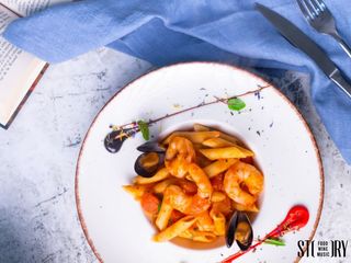 Penne gambei e chilli