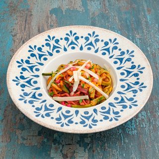 Domaća trobojna tjestenina s jadranskim kozicama & šipkom