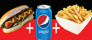 Menù completo panino hot dog