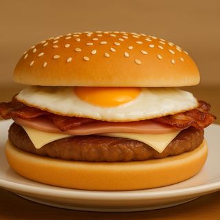 hamburguesa mixta con bacon y huevo