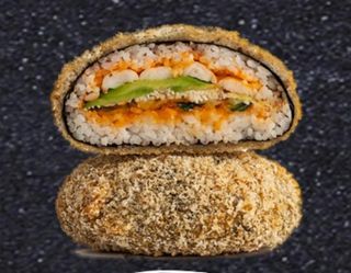 Black burger łosoś krewetka