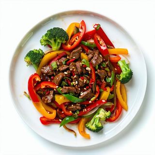 Manzo saltato piccante con verdure