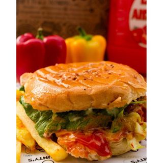 Double-Decker Chicken Or Beef Burger