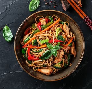 Noodles cu pui si  mix de legume