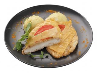 Kurczak Caprese Куряче філе з помідором і сиром з пюре (350g)