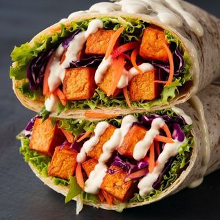 Wrap De Tofu Mainado Crjuiente Vegano