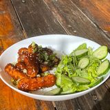 Рис з куркою у соусі унагі