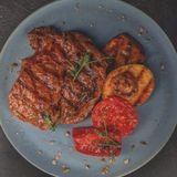 Стейк Рибай с овощами гриль (380 гр.)