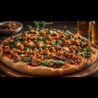 Peri Peri Pizza with fries
