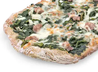 Pizza spinaci e salsiccia