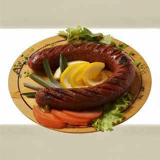 Сурово пушен суджук с гарнитура сотирани картофки (400г)