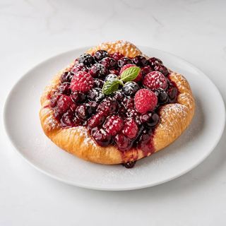 Pizza fritta ai frutti di bosco