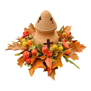 Lampion Gliniany z miechunką mały 