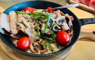 Pork Chops with Mushrooms and cream sauce