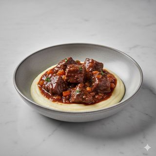 Spezzatino di conghiale con passatina di patate