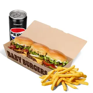 Baby Burgers Zestaw z Napojem