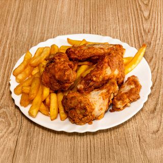 Alette di pollo con patate fritte  - 5 pezzi