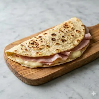 Piadina prosciutto cotto e fontina