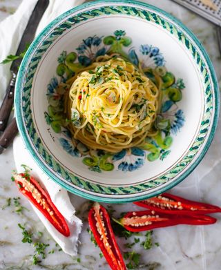 Spaghetti aglio, olio e gamberi 300G