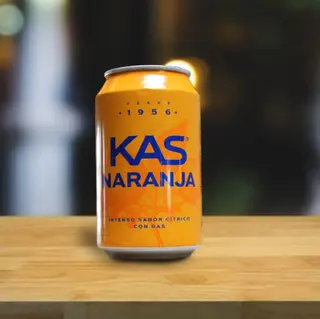 KAS Naranja Zero Refresco con gas sabor Naranja sin Azúcar Lata 330ml