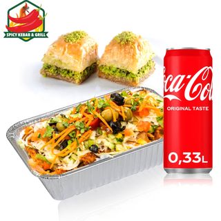 Zestaw Kapsalon Holland Box + Coca-Cola 330ml + Baklawa (2 szt.)