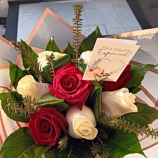 Buquê de 5 rosas (Branca, vermelha, amarela, ou mistura)