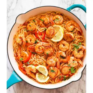 Fried seafood with  noodles