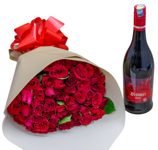 Red Roses + Wine