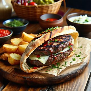 Пълнена плескавица в хлебче