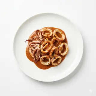 Calamares Con Salsa Sate A La Plancha