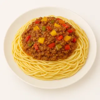 Spaghetti À La Viande De Bœuf Hachée + Pain