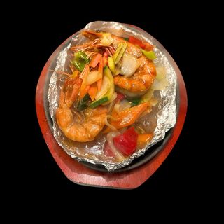 Gamberoni alla piastra(铁板大虾）