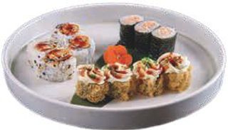 Sushikotto 4 hosomaki shakefurai, 3 miuramaki, 4 uramaki ebitem