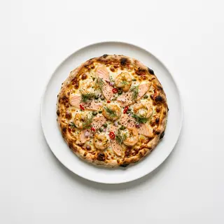 Pizza De Salmón Y Gambas (33 Cm.)