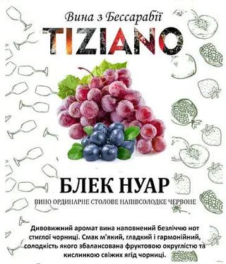 Блек Нуар червоне напівсолодке нота чорниці, Tiziano (1л)