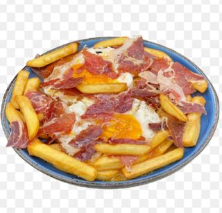 Huevos Estrellados Con Jamón (Ración)