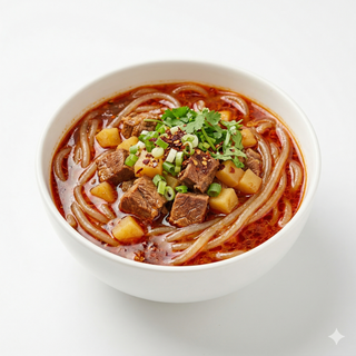 Sopa de fideos de patata picante con ternera (牛肉酸辣粉)