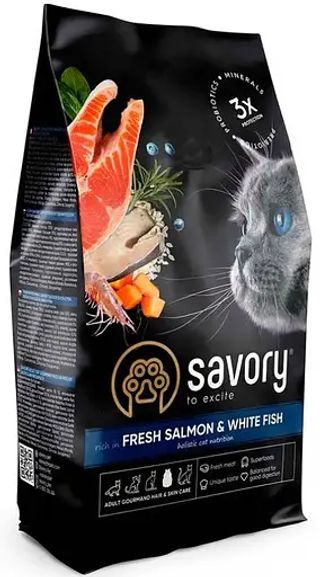 Savory Adult Cat Salmon/White Fish 2кг