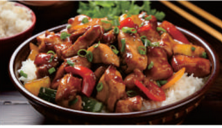 30 Riso coperto con pollo brasato